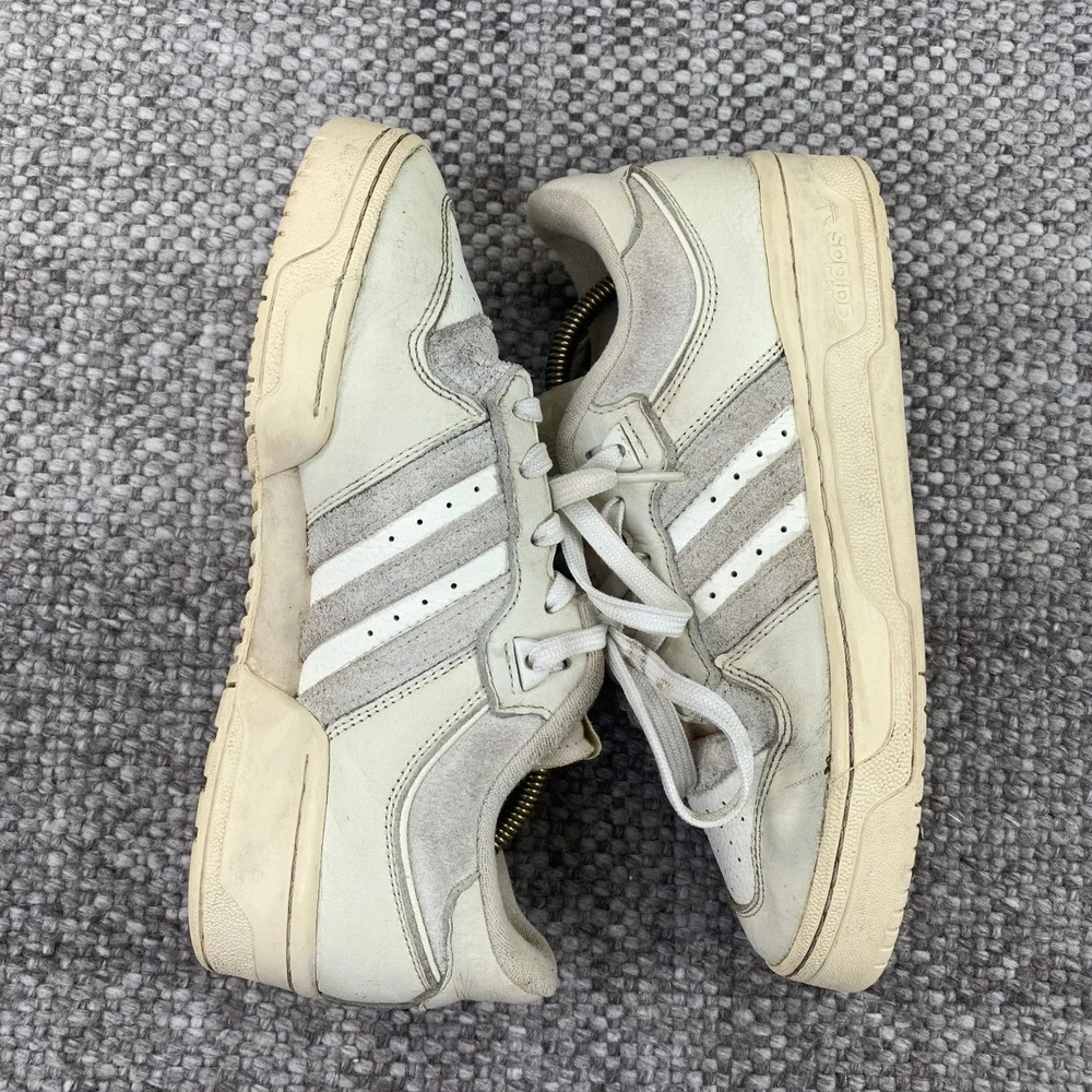 Adidas Forum Low Sneakers Mens 7.5 Off White Cream Leather IE7139 Retro